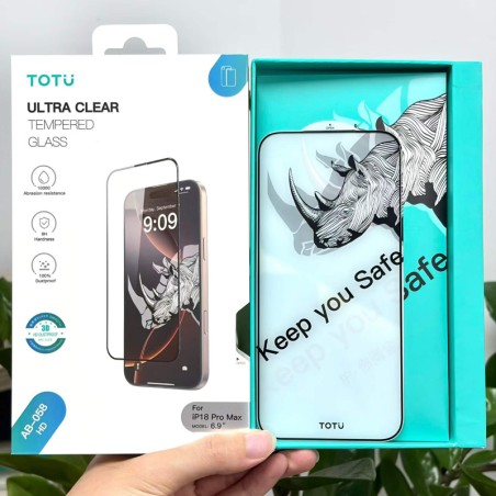 گلس شیشه ای شفاف آیفون 17 پرو مکس / 18 پرو مکس برند TOTU