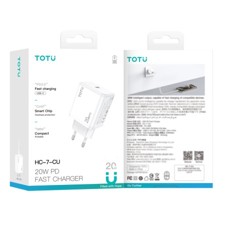 آداپتور 20 وات تایپ سی HC-7 برند TOTU