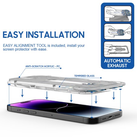 گلس شفاف با ماژول نصب آسان آیفون 17 پرو / 18 پرو Lito D+ Tools