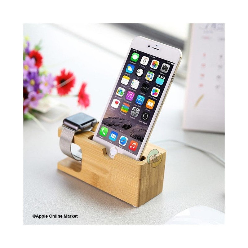 پایه چوبی بامبو آیفون و اپل واچ