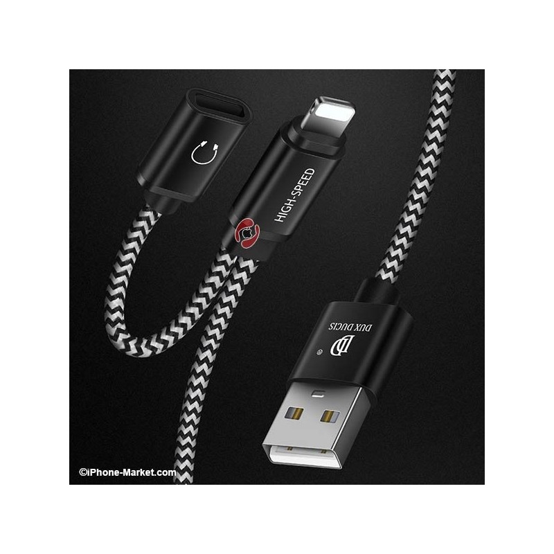 کابل لایتنینگ و انتقال صدا DUX DUCIS K3