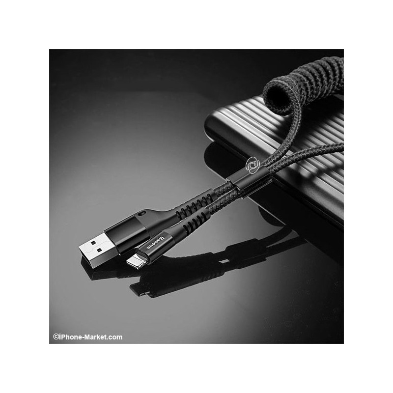 کابل لایتنینگ فنری 1 متری Baseus Fish Eye