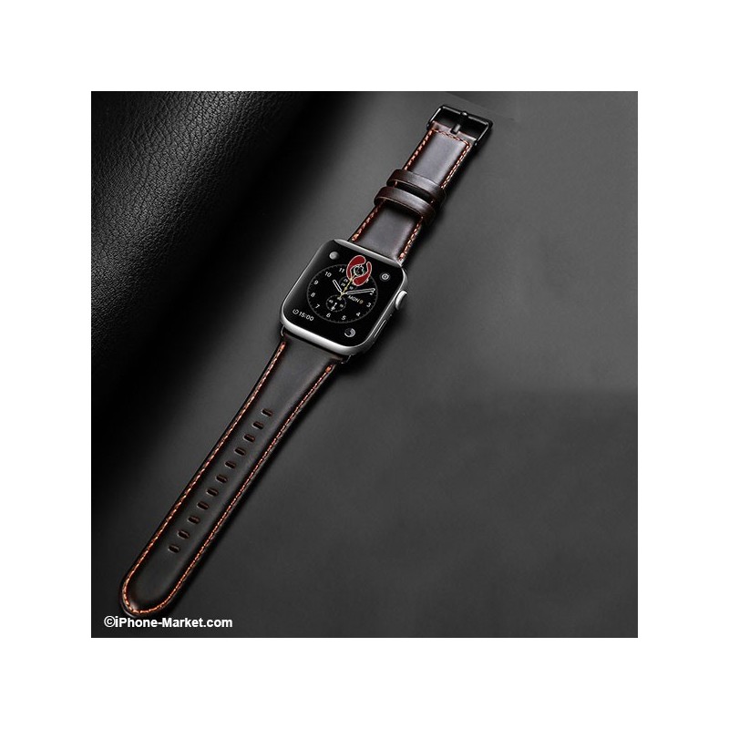 بند چرم طبیعی اپل واچ 42 و 44 میلیمتر مدل Business برند Dux Ducis