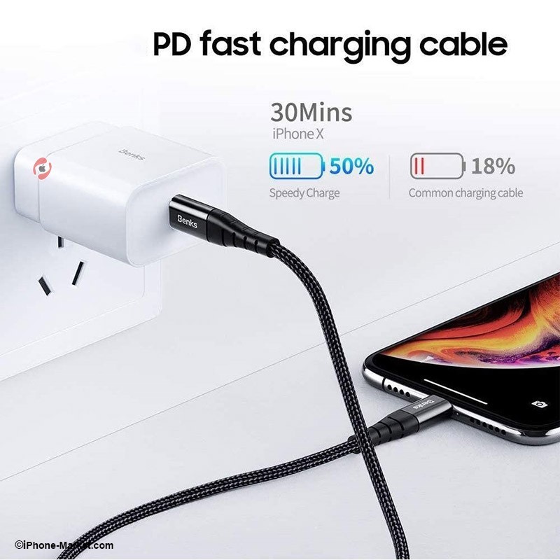 کابل 1.2 متر USB-C به Lightning با گواهینامه MFI مدل M17 برند BENKS