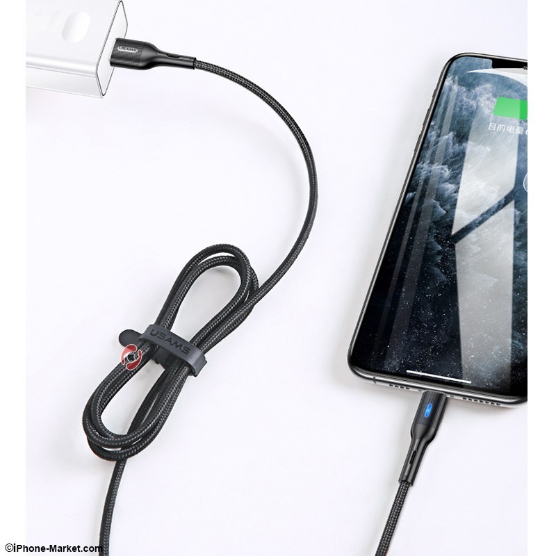 کابل لایتنینگ هوشمند قطع کن 1.2 متر USAMS US-SJ425