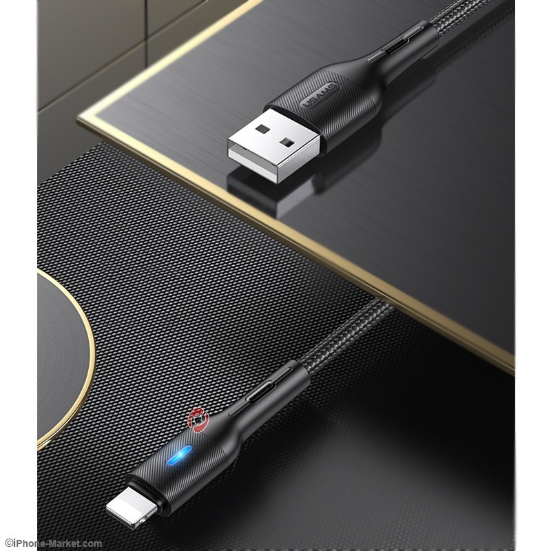 کابل لایتنینگ هوشمند قطع کن 1.2 متر USAMS US-SJ425