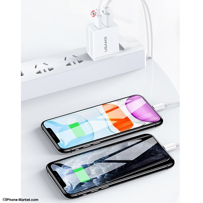 شارژر دیواری 2 پورت USAMS US-CC089 T24