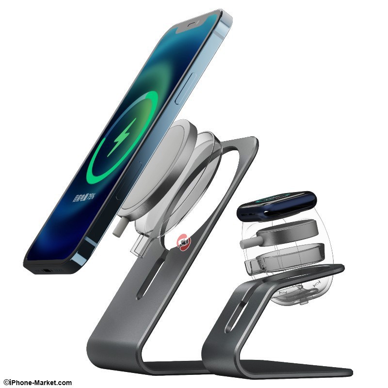 پایه شارژ آیفون سری 12 و اپل واچ Boneruy P39