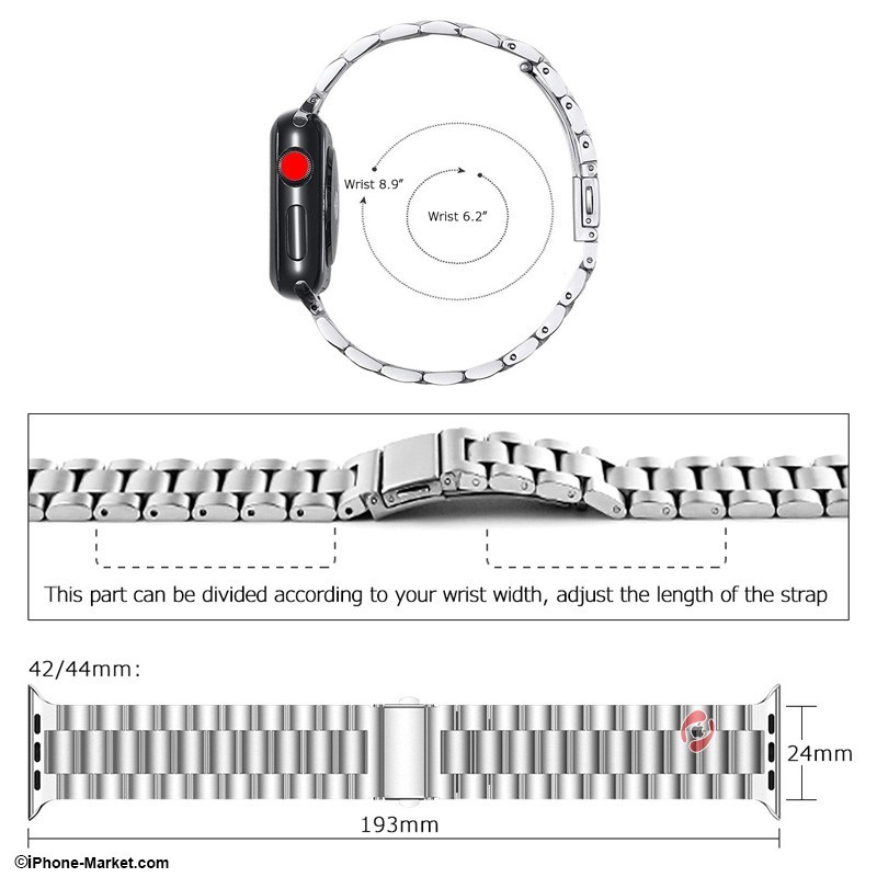 VPG Piaget Series Stainless Steel Apple Watch 42/44/45mm Strap