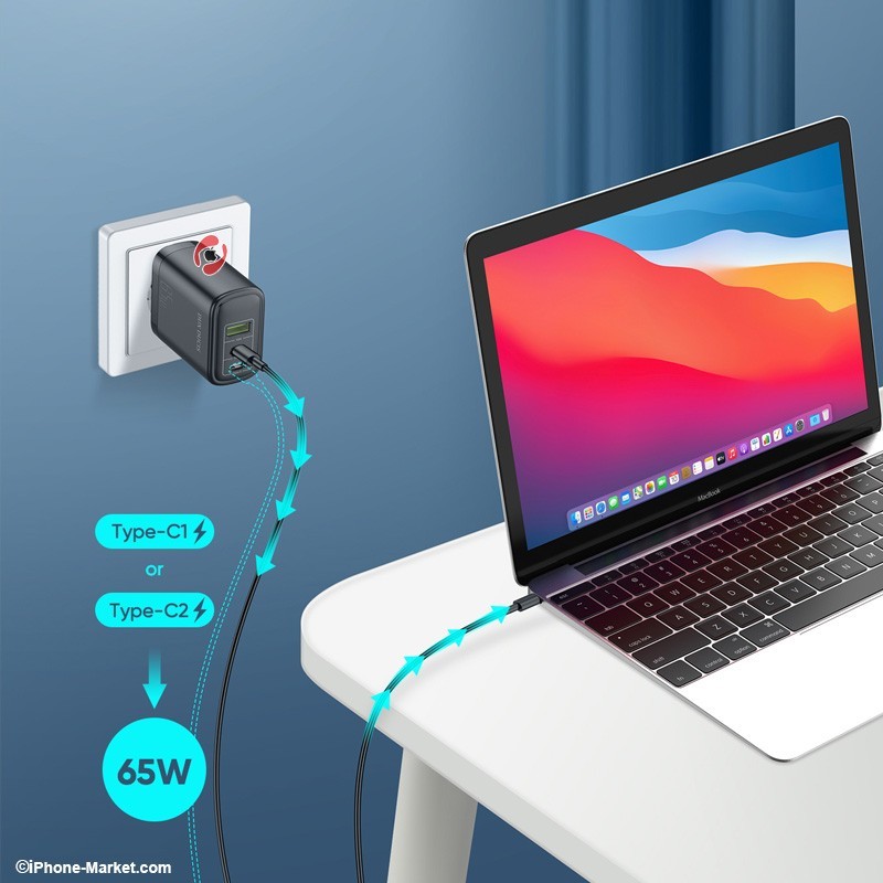 Dux Ducis C110 PD 65W Super Si 3-Port Fast Charger