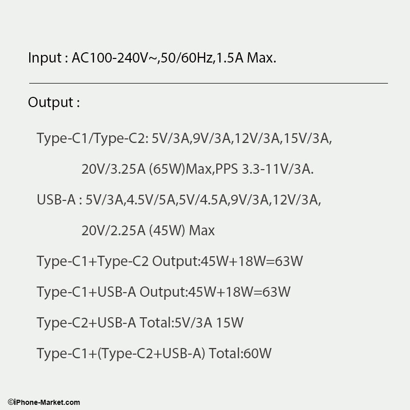 Dux Ducis C110 PD 65W Super Si 3-Port Fast Charger