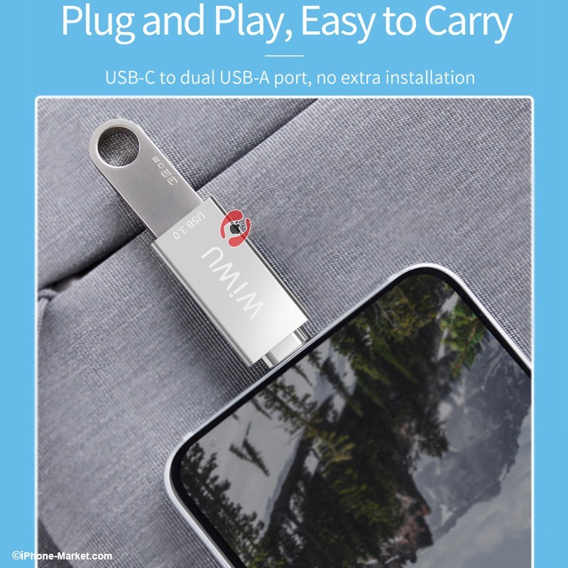 WiWU T02 Type-C to Dual USB Adapter