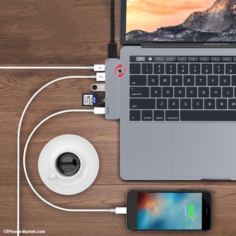 WiWU 7 in 1 Type-C Hub Adapter T8