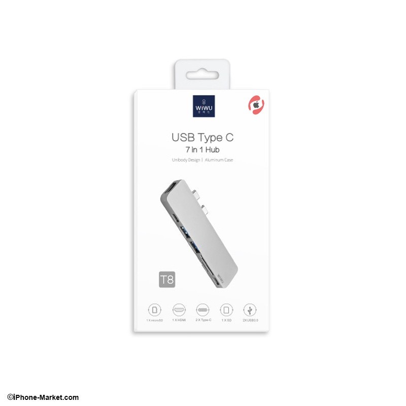 WiWU 7 in 1 Type-C Hub Adapter T8
