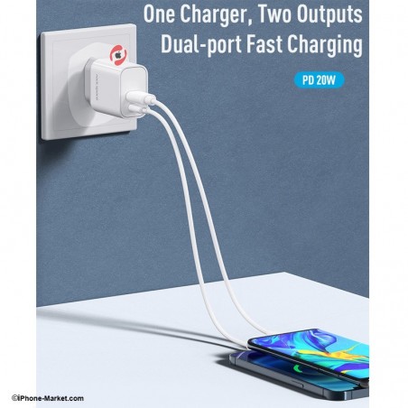 Rock T43 Dual Port PD 20W Travel Charger