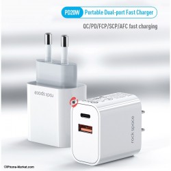 Rock T43 Dual Port PD 20W Travel Charger