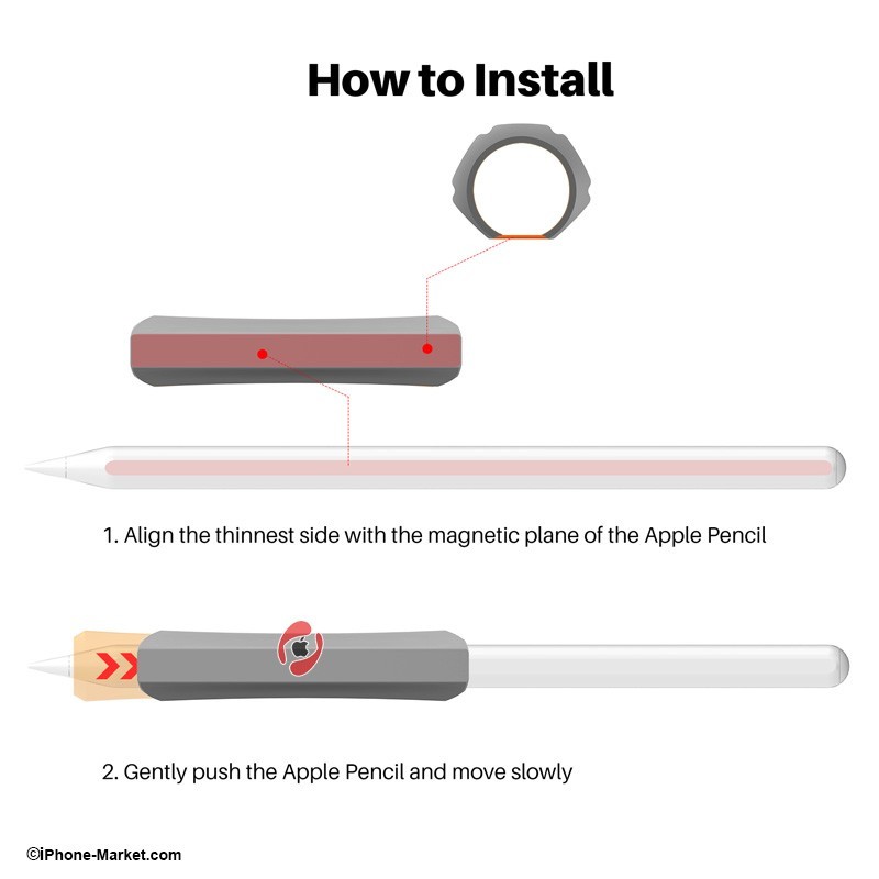 Stoyobe Silicone Grip Holder Apple Pencil 1&2