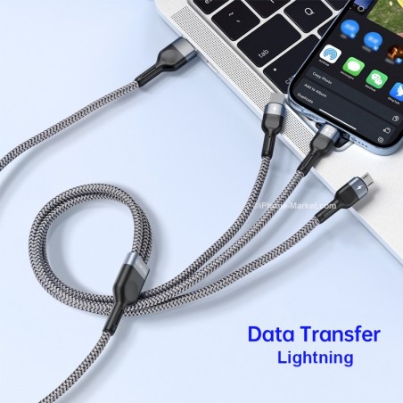 DUZZONA A3 3-in-1 Cable Lightning USB C Micro