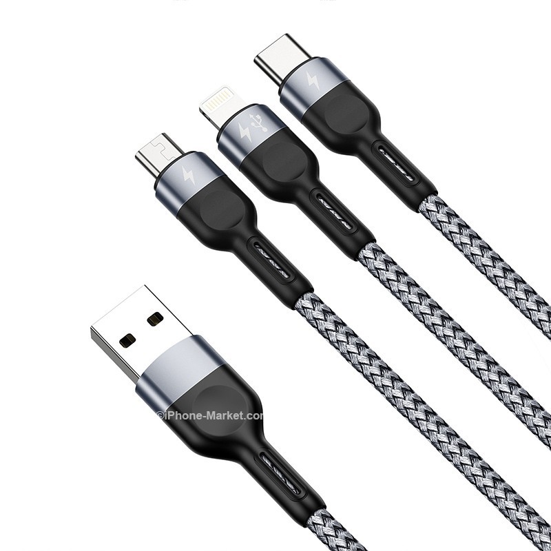 DUZZONA A3 3-in-1 Cable Lightning USB C Micro