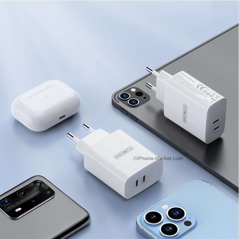 DUZZONA T4 PD 35W Wall Charger Dual USB-C Ports