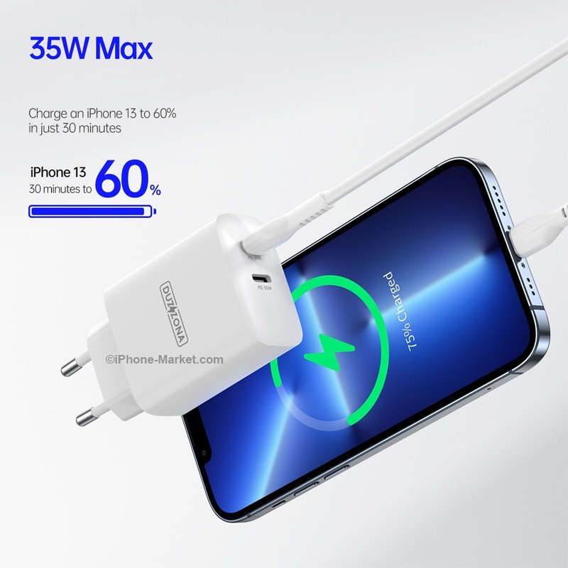 DUZZONA T4 PD 35W Wall Charger Dual USB-C Ports