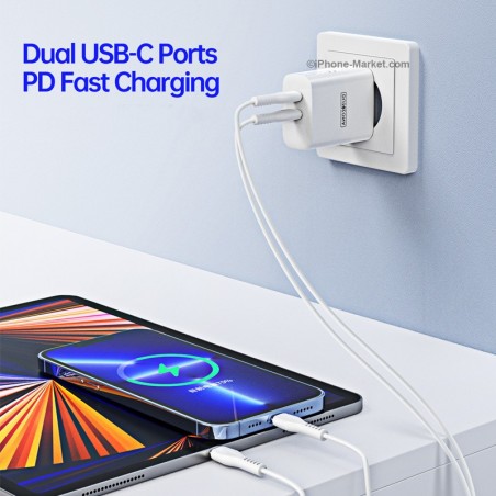 DUZZONA T4 PD 35W Wall Charger Dual USB-C Ports