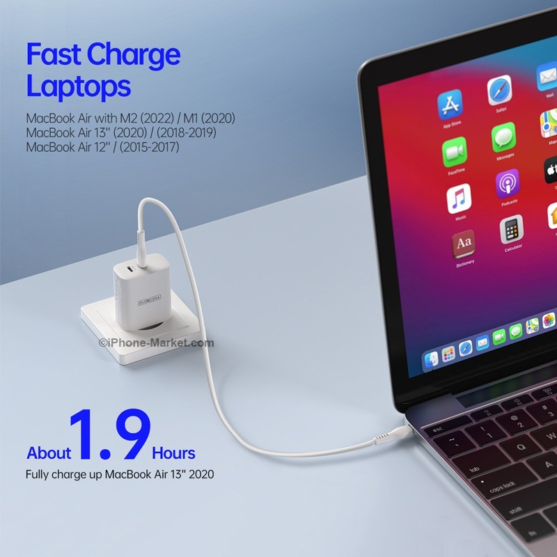 DUZZONA T4 PD 35W Wall Charger Dual USB-C Ports