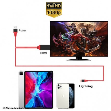 کابل HDMI آیفون / آیپد/ آیپاد برند Mirascreen